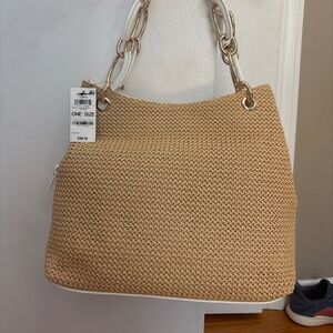Never worn!!! INC white and raffia large purse